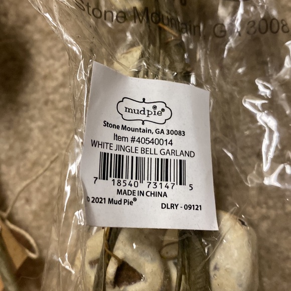 COPY - Mud Pie Distressed White Jingle Bells Garland - Picture 4 of 6